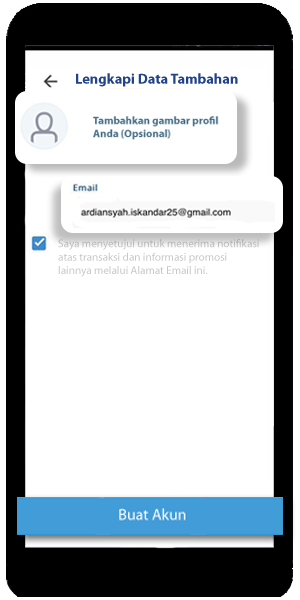mandiri online app isi email